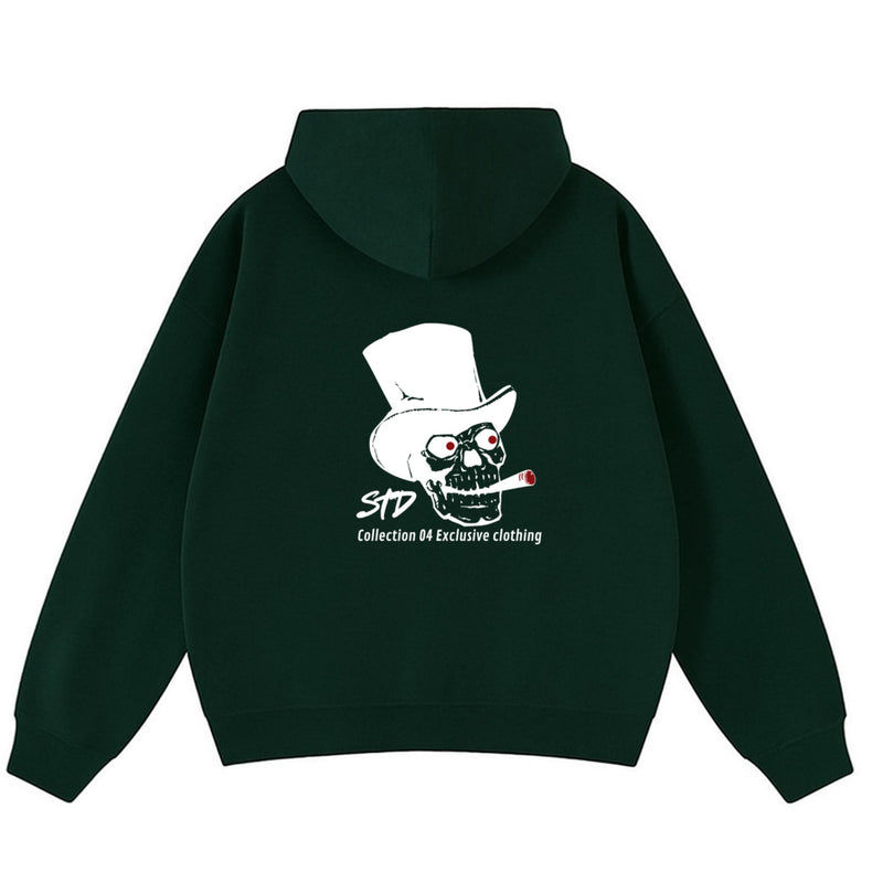 Hoodie Skull verde botella ´´There is only one style´´ 04